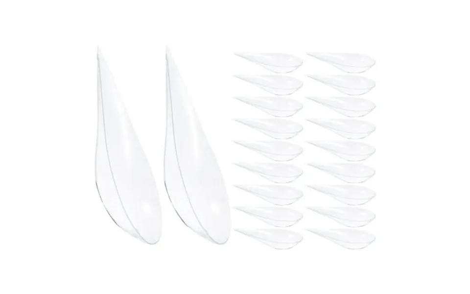 Himition 20pcs Disposable Dessert Tasting Plate Clear Appetizer Serving Spoon Tear-drop Spoon