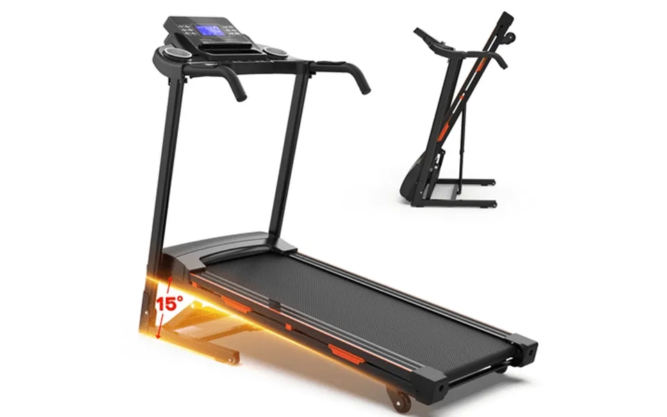 Hlaill Folding Treadmills With Auto Incline 330lb Capacity Running Machine With Bluetooth Speaker Device Holder Easy Ass