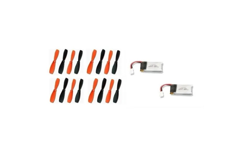 Hobbyflip 3.7v 350mah Lipo Batteries W Orange Black 55mm Propellers Compatible With Radio Shack Surveyor Drone