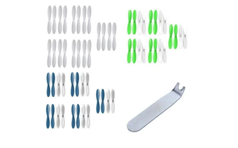 Hobbyflip 55mm Propellers White Blue Clear And Green White W Puller Tool Compatible With Hubsan X4 H107c Plus