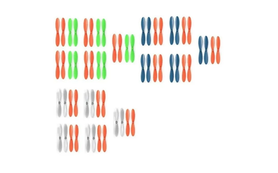 Hobbyflip Orange W Green Blue And Clear Propellers 5 Sets Each Compatible With Hubsan X4 H107d