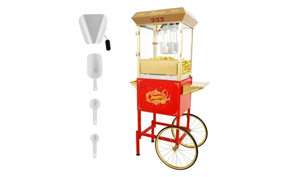 Holaki 16oz Popcorn Machine With Cart Commercial Popcorn Maker Machine With Stainless-steel Kettle Makes Up To 32 Cups P