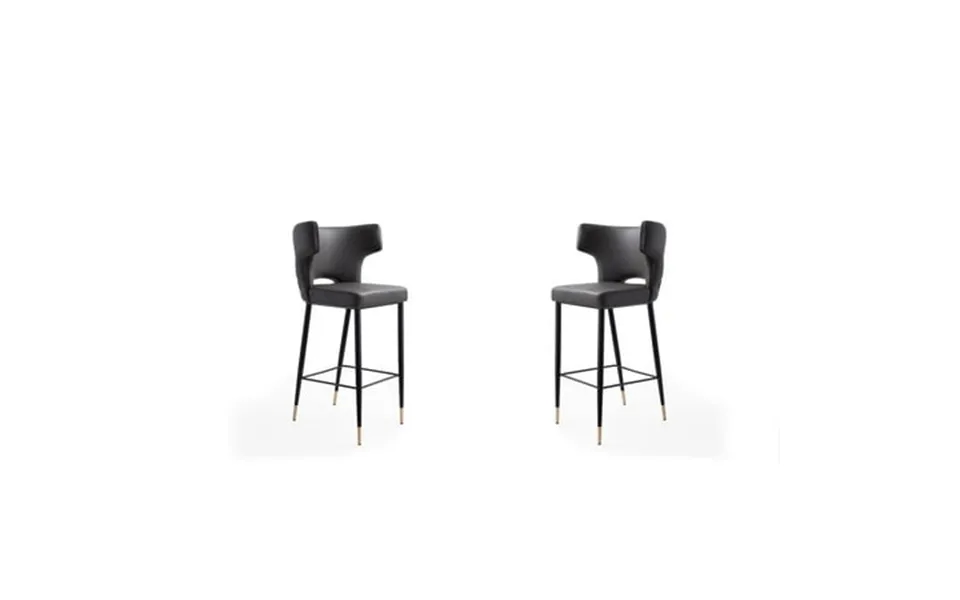 Holguin 41.34 In. Cream Black And Gold Wooden Barstool Set Of 2