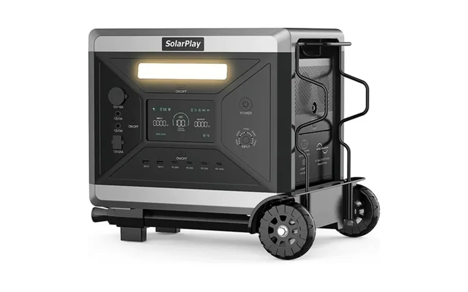 Holiday Event Deal Solarplay 2400w Portable Power Station With Foldable Cart 2160wh Lifepo4 Battery 1