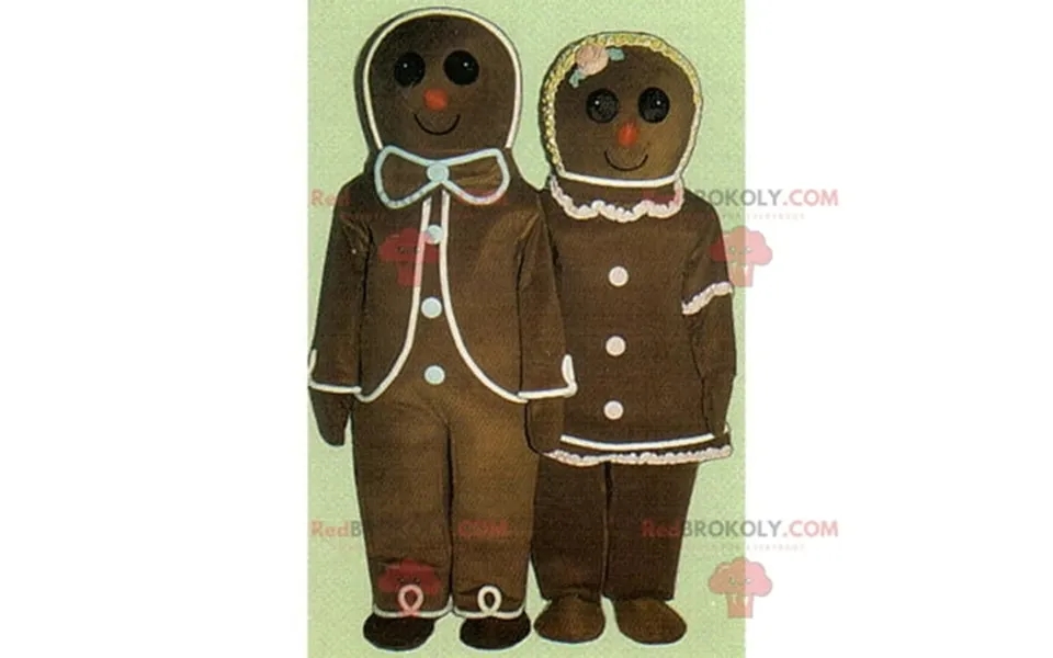 Holiday Redbrokoly Mascot - Gingerbread Couple