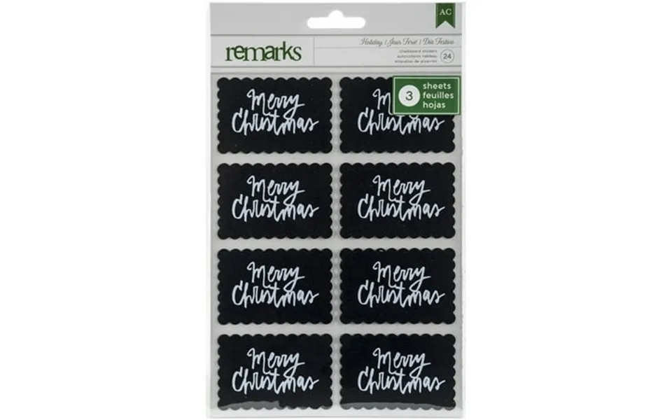 Holiday Remarks Printed Labels 24 Pkg-chalkboard Merry Christmas 1