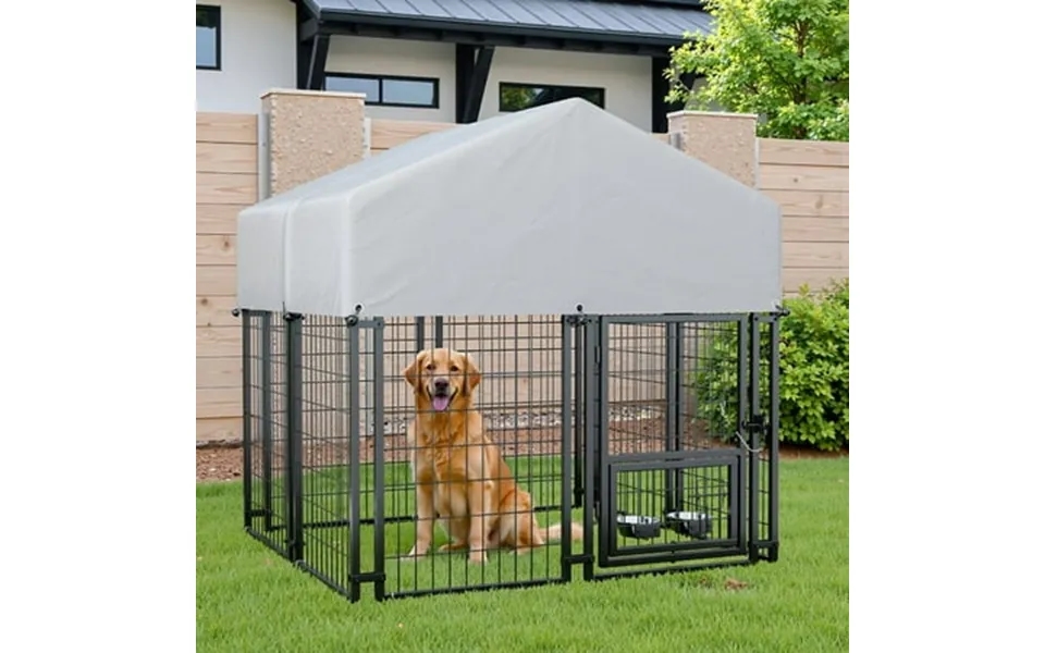 Homall 47.2 D×51.2 W×51.2 H Outdoor Dog Cage For Small Medium Large Dogs Dog Kennel With Uv-resistant Waterproof Roof Co