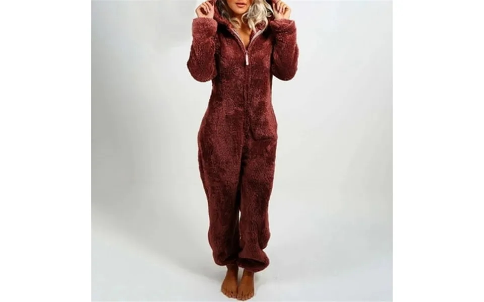 Hombom Womens Pjs Women Long Sleeve Hooded Jumpsuit Pajamas Casual Winter Warm Rompe Sleepwear