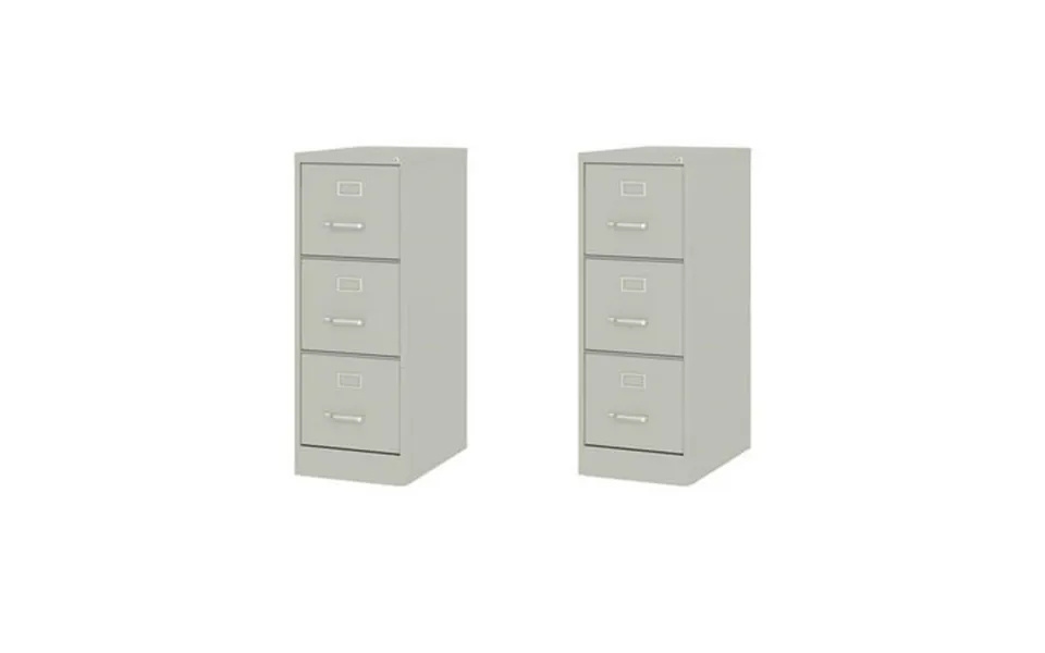 Home Square Set Of 2 3-drawer Letter Width Vertical File Cabinet In Light Gray