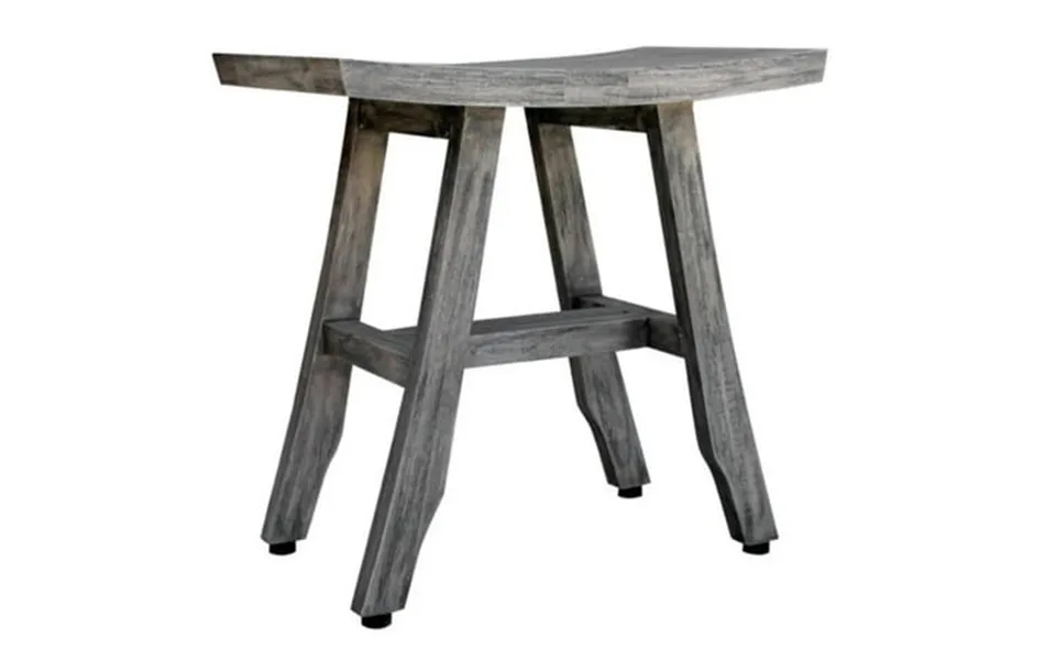 Homeroots 12 X 17.5 X 17.5 In. Compact Contemporary Teak Shower Stool Gray - Coquina