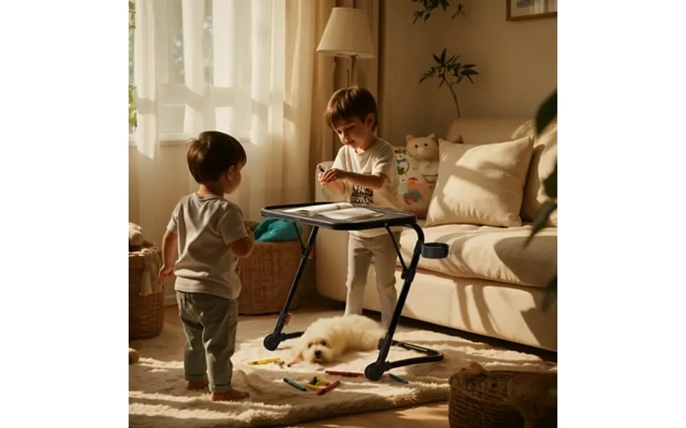 Homy Casa Adjustable Folding Game Table With Cup Holder And Foldable Design For Gaming Entertainment And Small Spaces