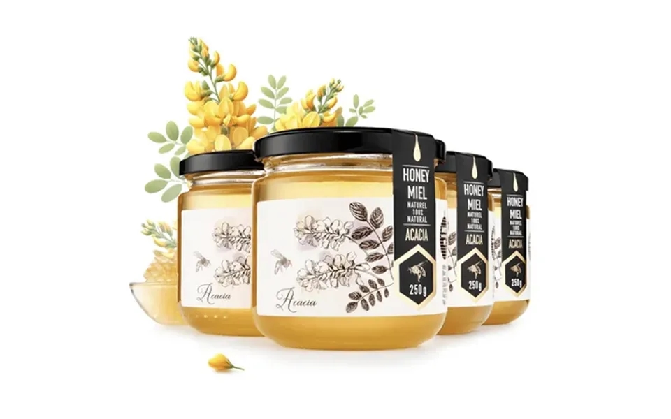 Honigma Acacia Honey Raw Unpasteurized Unfiltered 1kg 2.2lbs 4 Jars