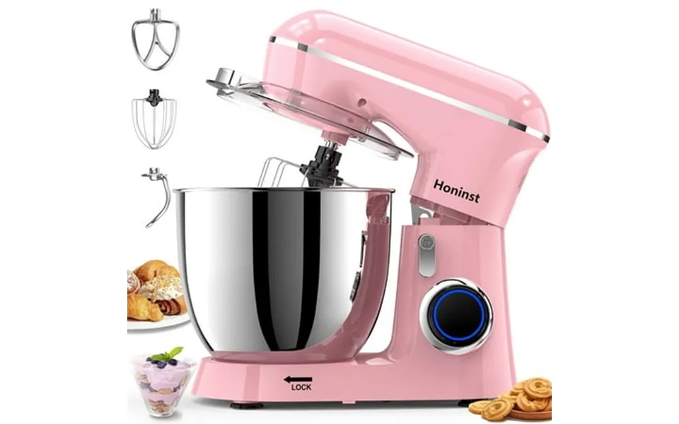 Honinst 6.5 Qt Electric Stand Mixer 10 P Speeds Lightweight With Tilt-head Kitchen Stand Mixer Dough Hook Whisk Beater A