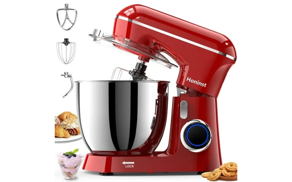 Honinst 6.5 Qt Electric Stand Mixer 10 P Speeds Lightweight With Tilt-head Kitchen Stand Mixer Dough Hook Whisk Beater A