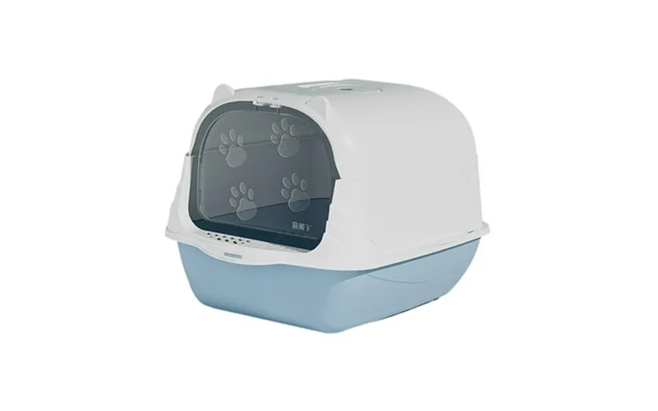 Hooded Cat Litter Box Enclosed Cat Toilet With Door Pet Litter Box With Lid Blue