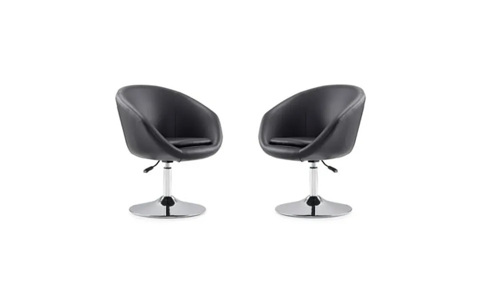 Hopper Black And Polished Chrome Faux Leather Adjustable Height Chair Set Of 2