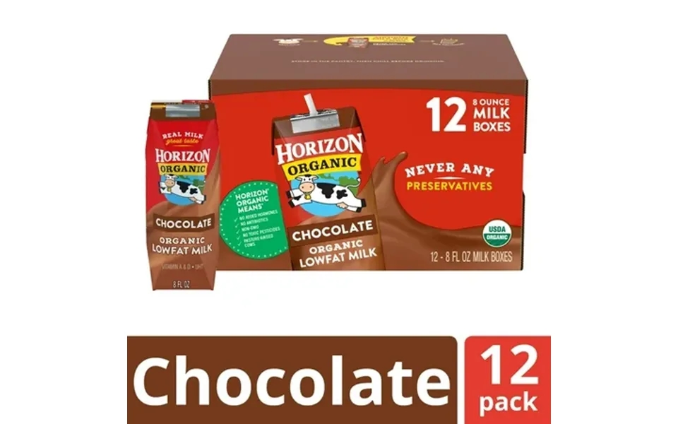 Horizon Organic Shelf Stable 1% Lowfat Chocolate Milk Boxes 8 Fl Oz 12 Count
