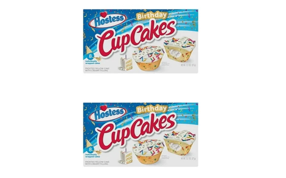 Hostess Birthday Cupcakes 8 Count 13.1 Oz Pack Of 2 8 Count Pack Of 2