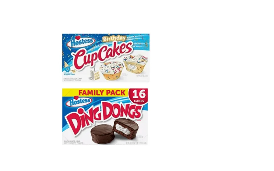 Hostess Birthday Cupcakes - 8ct 13.1oz.&hostess Ding Dongs 10 Ct