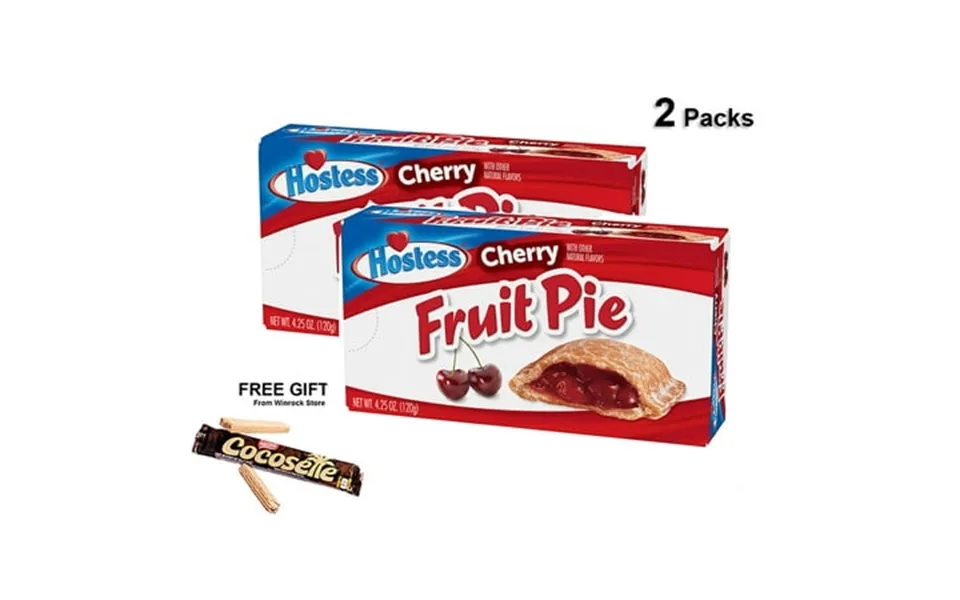 Hostess Cherry Fruit Pie 4.5 Oz Box 2 Packs & Free Grit From Winrock Store