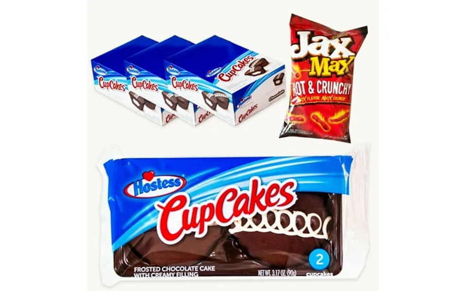 Hostess Chocolate Cupcakes Single Serve 18ct Double Packs - Jax Max Hot And Crunchy Corn Snacks 1 8
