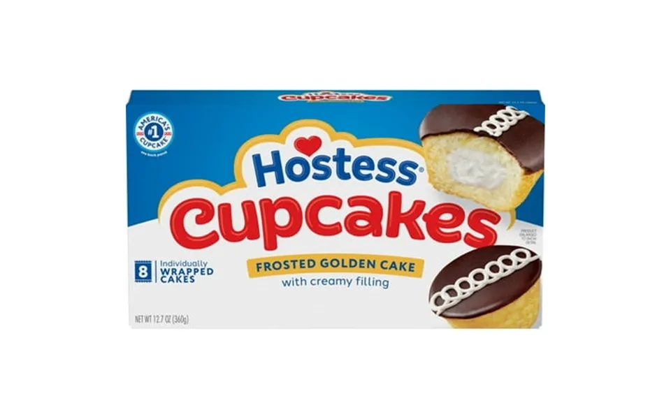 Hostess Cupcakes Golden Snack Cakes 12.7 Oz Box 8 Ct.