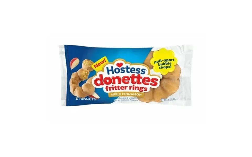 Hostess Donettes Fritter Rings Apple Cinnamon Flavored 3.45 Oz 2 Count Pack Of 2