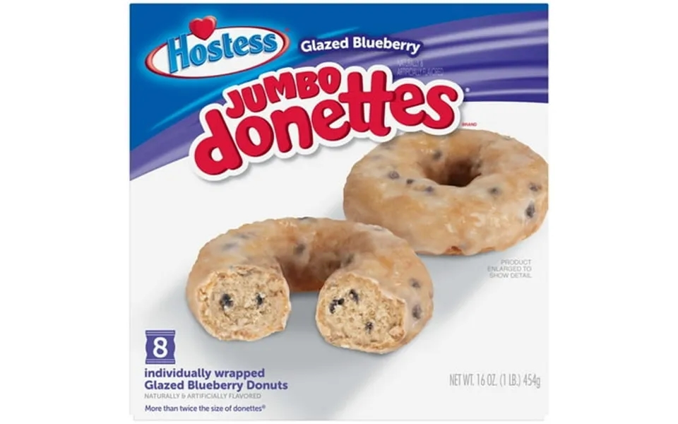 Hostess Glazed Blueberry Flavored Jumbo Donettes Donuts 8 Count 16 Oz