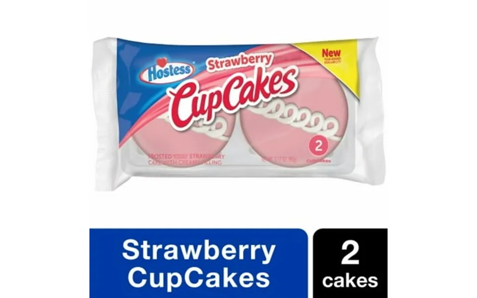 Hostess Strawberry Cupcakes Frosted Cake With Creamy Filling 2 Ct 3