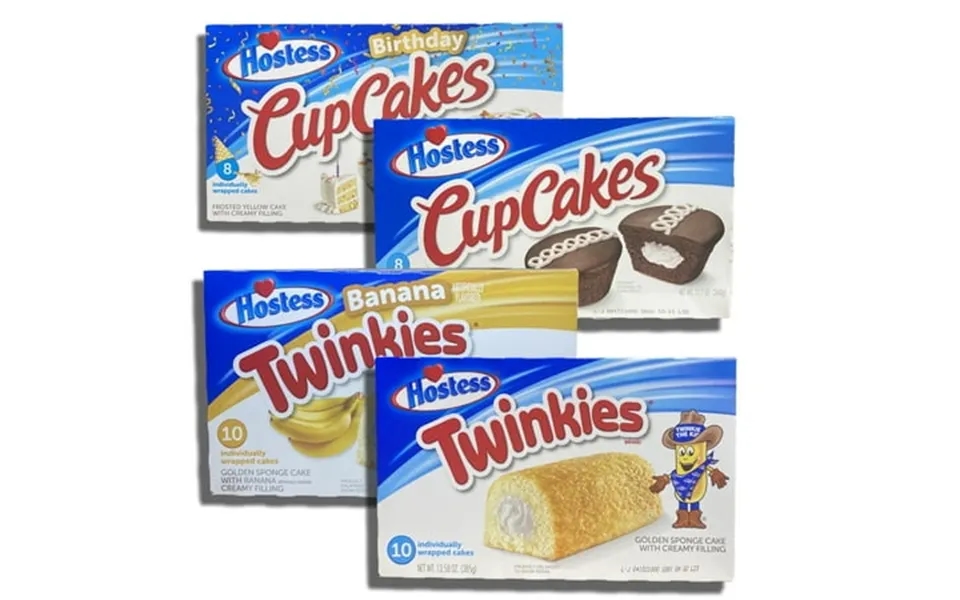 Hostess Twinkie Lovers Snack Cake Variety Pack 36 Total Cakes Birthday & Chocolate Cupcakes Banana & Plain Twinkies