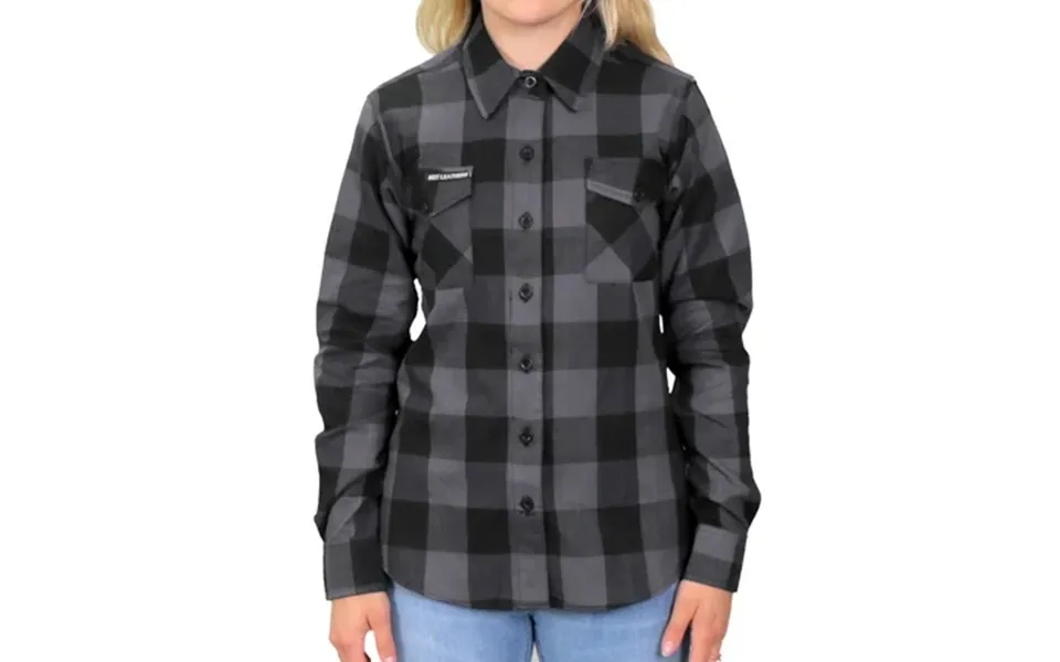 Hot Leathers Fll3001 Ladies Long Sleeve Cotton Black And Gray Flannel 2x-large