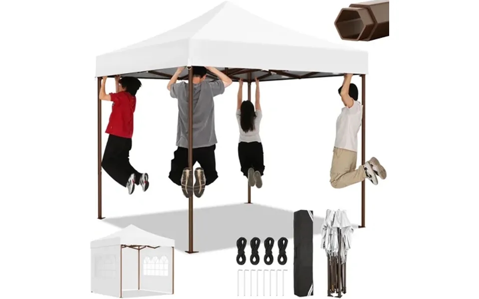 Hoteel 10x10 Heavy Duty Pop Up Canopy Ez Commercial Outdoor Tent Portable Party Wedding Instant Canopy Shelter All Seaso