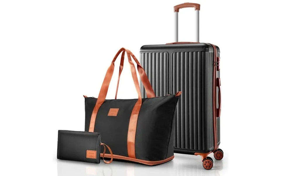 Hoteel 3 Piece Carry On Luggage Set 20in Suitcase With Spinner Wheels Tsa Lock Pc Abs Hardside Luggage Set With Toiletry