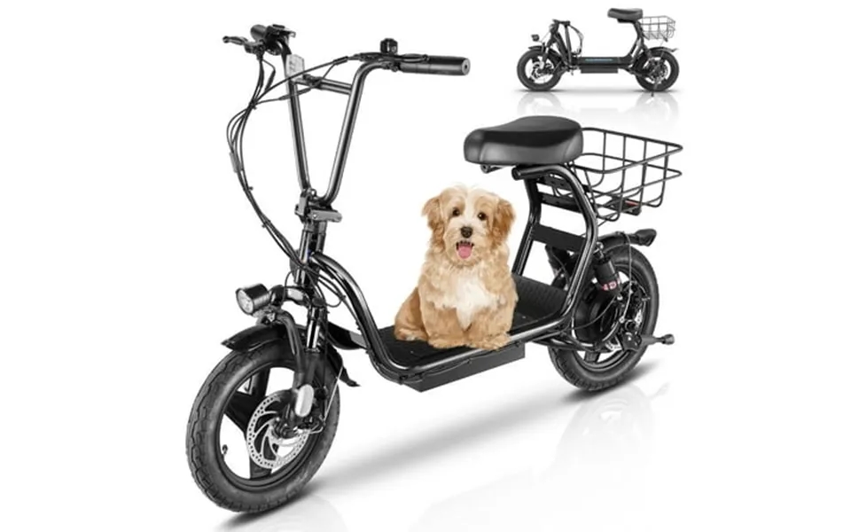 Hoteel 500w Peak Adults Electric Scooter With Seat For Adult 14 Tires Electric Bike 3 Speeds 20 Mph Max 15 Miles Range F