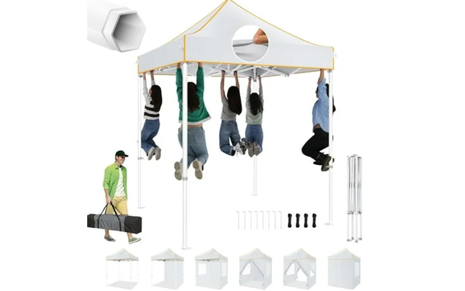 Hoteel 6.5x6.5ft Pop Up Canopy Tent Heavy Duty Canopy Easy Set Up All Weather Waterproof Outdoor Canopy Tent For Parties