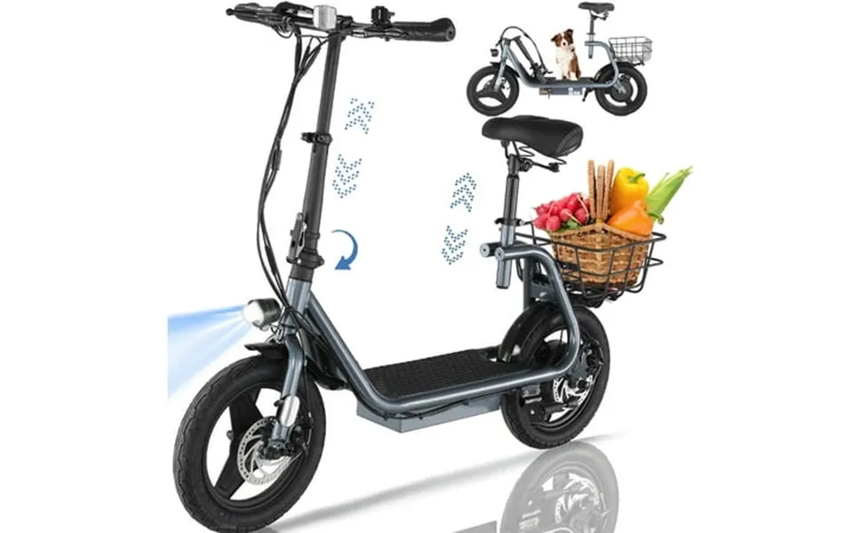 Hoteel Electric Scooter With Seat 1200w Peak 30 Miles Range 20mph Top Speed Foldable Electric Scooter For Adults With Ba