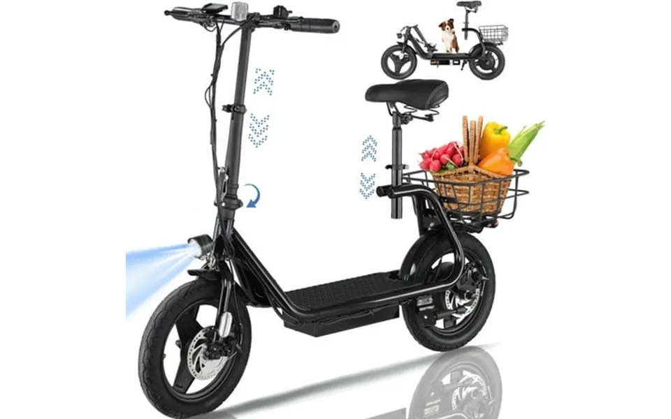 Hoteel Electric Scooter With Seat 560w Peak 500wh Battery 15 Miles Range 20mph Top Speed Foldable Electric Scooter For A