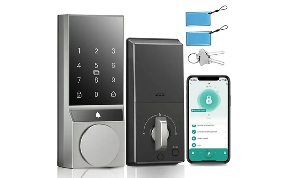 Hoteel G1 Smart Lock With Handle Camera & Doorbell -wifi Fingerprint Keyless Entry App Control Two-way Video Ip65 Waterp
