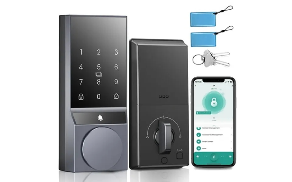 Hoteel G1 Smart Lock With Handle Camera & Doorbell -wifi Fingerprint Keyless Entry App Control Two-way Video Ip65 Waterp