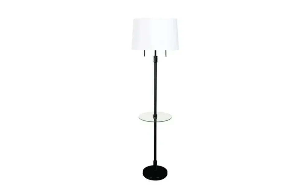 House Of Troy Killington Black Floor Lamp With Glass Table And Hardback Shade