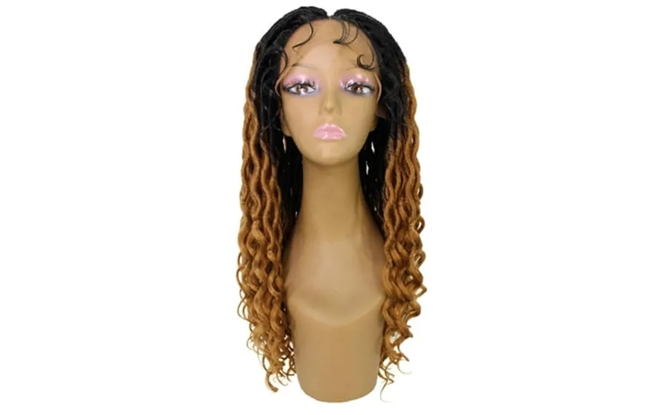 Hpo Andrea 4x4 Curly Long 4x4 Hand Tied Lace Braid Adult Women Wig Beauty Heat Resistant Fiber