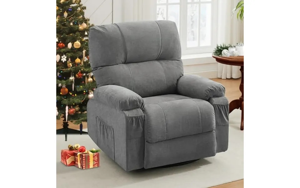 Hsunns Swivel Recliner Chair For Adults Oversized Recliner With 2 Side Pockets And 2 Front Pockets Living Room Single So