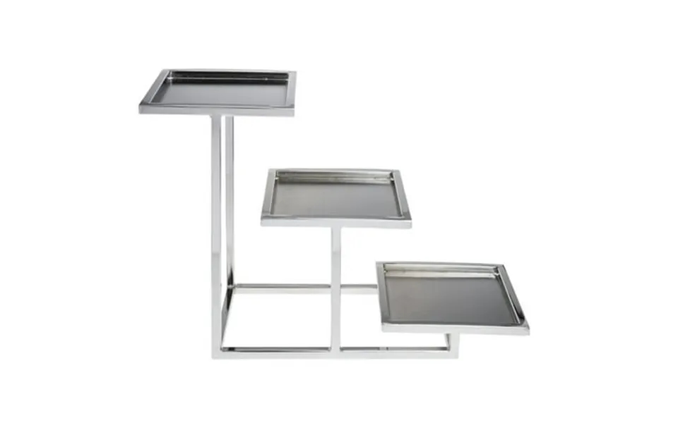 Hubert Cerve Collection Chrome 3-tiered Buffet Stand For Bowls - 8 L X 20 1 2 W X 14 H