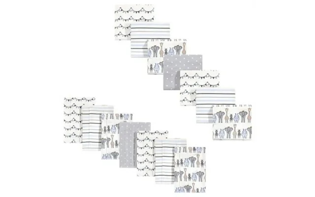 Hudson Baby Infant Boy Cotton Flannel Burp Cloths And Receiving Blankets 14-piece Royal Safari One Size product image