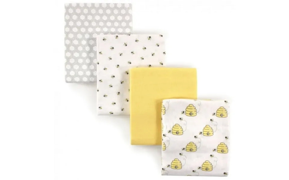 Hudson Baby Infant Cotton Flannel Receiving Blankets Bee One Size