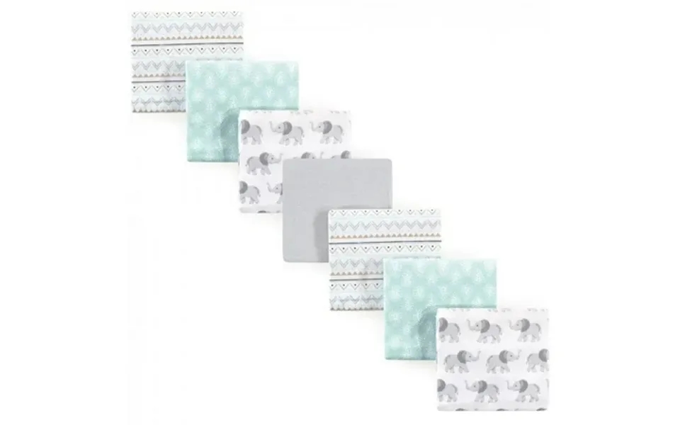 Hudson Baby Infant Cotton Flannel Receiving Blankets Bundle Gray Elephant One Size