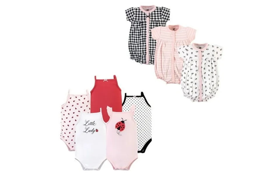 Hudson Baby Infant Girl Cotton Bodysuits And Rompers 8-piece Ladybug 3-6 Months