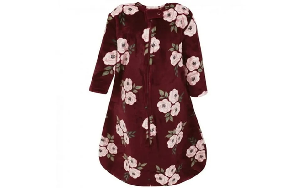 Hudson Baby Infant Girl Plush Sleeping Bag Sack Blanket Long-sleeve Burgundy Floral 18-24 Months