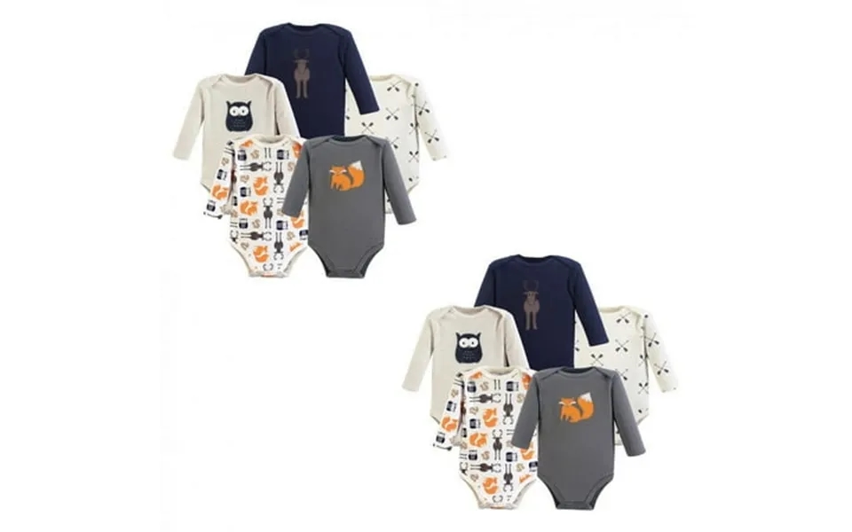 Hudson Baby Unisex Baby Cotton Long-sleeve Bodysuits Forest 10-piece 3-6 Months
