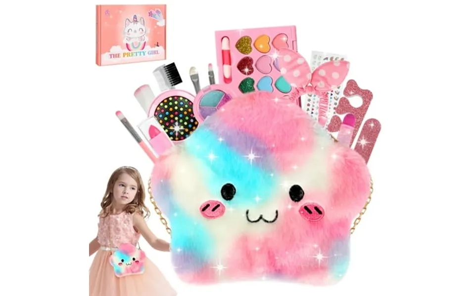 Huge Wave Kids Makeup Set For Girl Real Washable Makeup Set Toy For Little Girls Princess Play Toys Christmas & Birthday